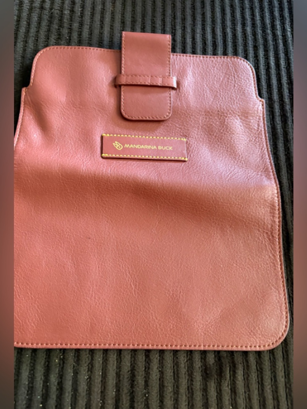 Mandarina Duck Women's Tan Leather Clutch Handbag